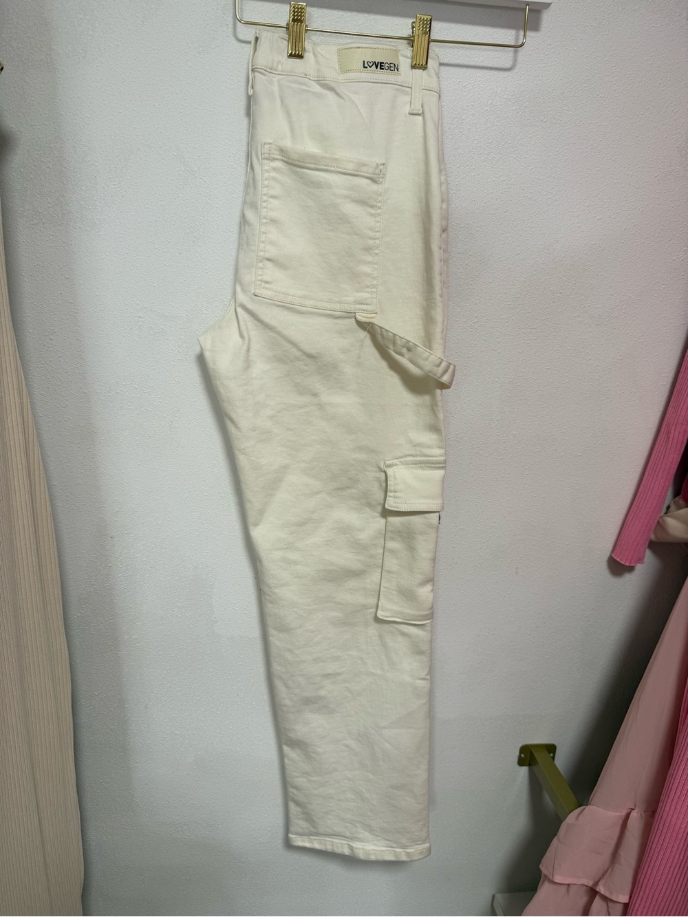 Love Cream Cargo Track Pants with Utility Pockets